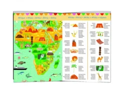 Puzzles cartes du monde djeco tour du monde 200 pieces 1 poster modele et 1 livret