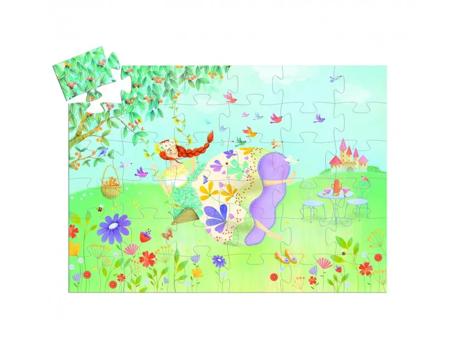 Puzzles carton 30 a 40 pieces djeco la princesse du printemps 36 pieces