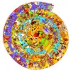 Puzzles carton 350 pieces djeco histoire + livret rond fresque historique 350 pieces et poster de meme taille