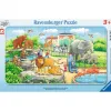 Puzzles carton 15 pieces ravensburger excursion au zoo 1 puzzle de 15 pieces et 1 cadre