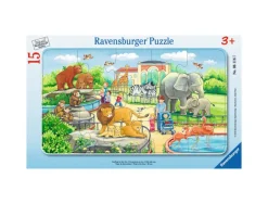 Puzzles carton 15 pieces ravensburger excursion au zoo 1 puzzle de 15 pieces et 1 cadre