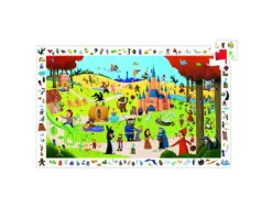 Puzzles carton d observation djeco les contes 2 en 1 54 pieces et 1 poster modele