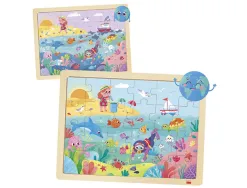 Puzzles en bois avec cadre akros eco puzzles sauvons la planete 2 puzzles 24 pieces et 2 puzzles 35 pieces 4