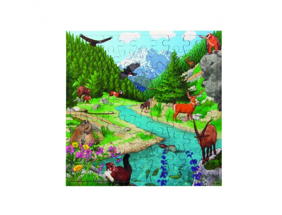 Puzzles en bois avec cadre rolf rolf la montagne 81 pieces