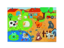 Puzzles geants djeco tactiloferme grandes pieces 20 pieces