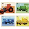 Puzzles nathan les engins de couleur lot de 4 puzzles