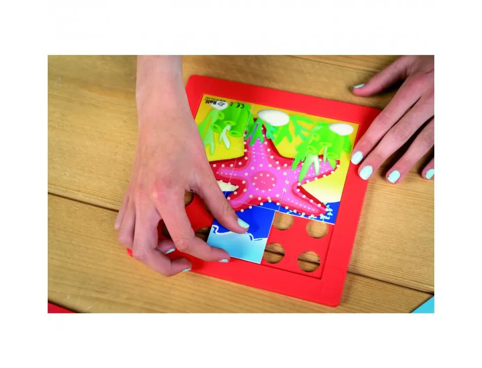 Puzzles souples avec cadre rolf les animaux marins 6 puzzles de 9 pieces