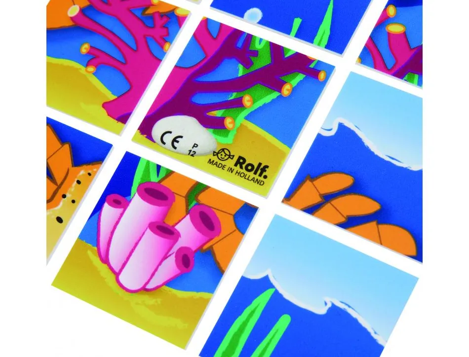 Puzzles souples avec cadre rolf les animaux marins 6 puzzles de 9 pieces