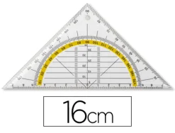 Équerre géométrie liderpapel graduée longueur côté majeur 50cm dimension hypoténuse 16cm plastique sans préhension fixe