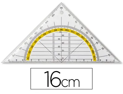 Équerre géométrie liderpapel graduée longueur côté majeur 50cm dimension hypoténuse 16cm plastique sans préhension fixe