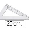 Équerre liderpapel 60 degrés 25cm biseautée graduée échelle millimètres transparente économique