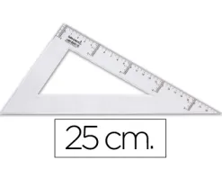 Équerre liderpapel 60 degrés 25cm biseautée graduée échelle millimètres transparente économique