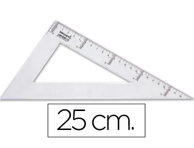 Équerre liderpapel 60 degrés 25cm biseautée graduée échelle millimètres transparente économique