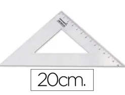Équerre liderpapel 45 degrés biseautée dimension hypoténuse 20cm graduée échelle millimètres transparente économique