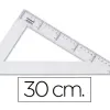 Équerre liderpapel 60 degrés 30cm biseautée graduée échelle millimètres transparente économique