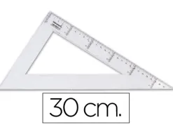 Équerre liderpapel 60 degrés 30cm biseautée graduée échelle millimètres transparente économique