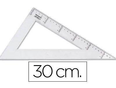 Équerre liderpapel 60 degrés 30cm biseautée graduée échelle millimètres transparente économique