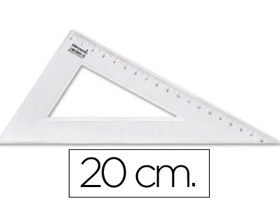 Équerre liderpapel 60 degrés 20cm biseautée graduée échelle millimètres transparente économique