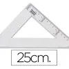 Équerre liderpapel 45 degrés biseautée dimension hypoténuse 25cm graduée échelle millimètres transparente économique