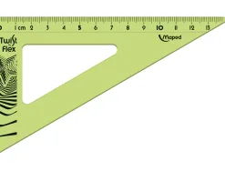 Équerre maped twist'n'flex 60 degrés 15cm graduée souple incassable ludique 3 coloris assortis bleu vert rose