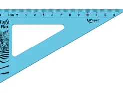 Équerre maped twist'n'flex 60 degrés 15cm graduée souple incassable ludique 3 coloris assortis bleu vert rose