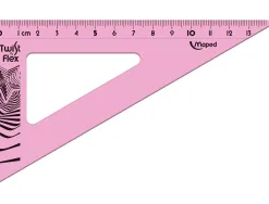 Équerre maped twist'n'flex 60 degrés 15cm graduée souple incassable ludique 3 coloris assortis bleu vert rose