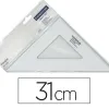 Équerre staedler mars plexiglas non graduée 45 degrés 31cm bords anti-tâches 1 biseau gravé ineffaçable