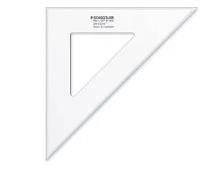 Équerre staedler mars plexiglas non graduée 45 degrés 31cm bords anti-tâches 1 biseau gravé ineffaçable