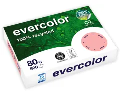 Ramette clairefontaine evercolor papier couleur a4 80g recycle 500 feuilles coloris rose