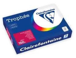Ramette clairefontaine papier couleur a4 160g 250 feuilles coloris intense rouge