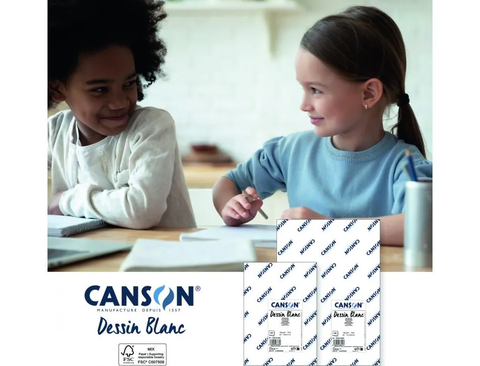 Ramette papier dessin canson a grain 29x42 cm 120g 250 feuilles