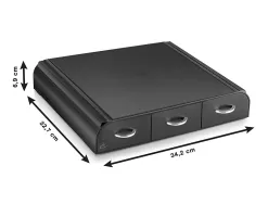 Range-dosettes cep take a break 3 tiroirs polystyrene resistant 6 compartiments capsules café 34,2x32,7x6,9cm noir