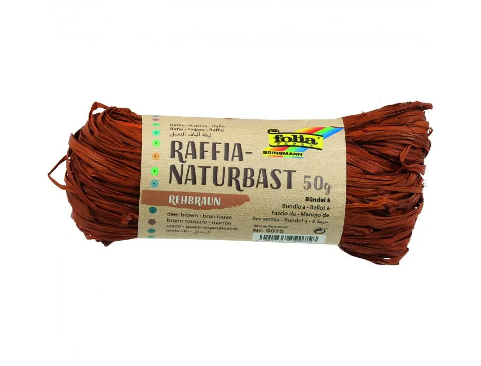 Raphia vegetal clairefontaine coloris cafe pelote 50g