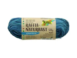 Raphia vegetal clairefontaine coloris bleu pelote 50g