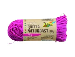 Raphia vegetal clairefontaine coloris rose pelote 50g