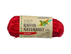 Raphia vegetal clairefontaine coloris rouge pelote 50g