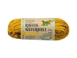 Raphia vegetal clairefontaine coloris jaune pelote 50g