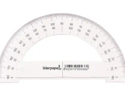 Rapporteur liderpapel 180 degrés deux échelles opposées 0 degrés 180 degrés base 14cm plastique transparent économique