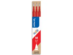 Rec roller pilot frixion ball écriture moyen 0.7mm encre effaçable coloris rouge set 3 uni