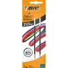 Recharge bic stylo-bille 4 couleurs smooth pointe moyenne 1mm encre noire blister 2 unites