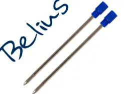Recharge bille belius pointe moyenne encre couleur bleu pour stylo tirana boîte 2 unités
