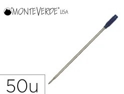 Recharge bille monteverde cross m pointe moyenne coloris bleu tube 50 unites