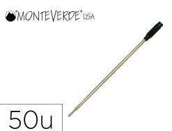 Recharge bille monteverde cross m pointe moyenne coloris noir tube 50 unites