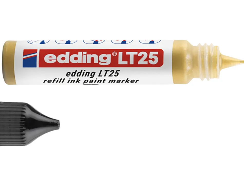 Recharge edding lt 25 encre marqueur peinture ecoline 25ml coloris or