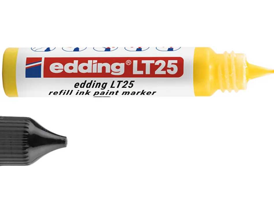 Recharge edding lt 25 encre marqueur peinture ecoline 25ml coloris jaune