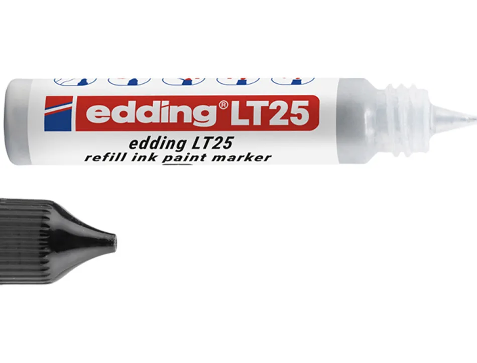 Recharge edding lt 25 encre marqueur peinture ecoline 25ml coloris argent