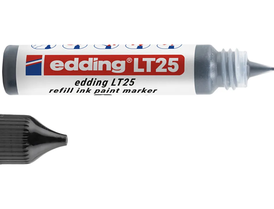 Recharge edding lt 25 encre marqueur peinture ecoline 25ml coloris noir