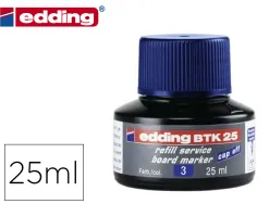 Recharge encre edding btk 25 marqueur pour tableau blanc flacon 25ml coloris bleu