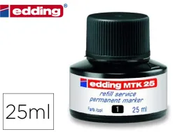 Recharge encre edding mtk 25 marqueur permanent flacon 25ml coloris noir