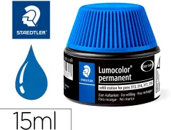 Recharge feutre permanent staedtler lumocolor 487 17 pour feutres 313/314/317/318 flacon 15ml coloris bleu